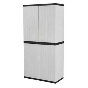lot 25122 image: Premium One 35 in. W x 71.7 in. x 18.5 in. D 4-Shelf Resin Freestanding Cabinet in Gray- Retail $199