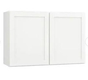 lot 25127 image: Hampton Bay Courtland White Wall Bridge Cabinet 36x24x12