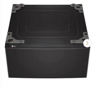 lot 25132 image: LG WasherDryer Pedestal Base in Black Steel with Storage Drawer- Retail $279