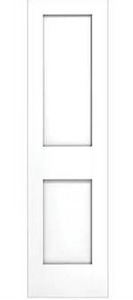 lot 25187 image: Alexandria Moulding 20 in. x 80 in. x 1-38 in. 2-Panel Flat Square Top Shaker Sticking Pre-Fit and Beveled Primed Wood Core Door Slab