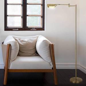 lot 1000 image: Brightech 53-in Antique Brass Arc Floor Lamp