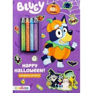 lot 1019 image: Bluey Colortivity Happy Halloween - (Color & Activity with Crayons) by Grace Baranowski (Paperback)