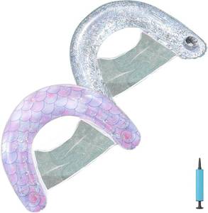 lot 1042 image: Hammock Pool Float 2 Pack - Water Hammock Loungers, Multi-Purpose Swimming Pool & Beach Accessories (Saddle, Lounge Chair, Drifter) for Adults, Supports 100kg Blue & Pink