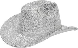lot 3273 image: Silver Space Cowboy Hat - Sparkly Glitter Holographic Cowgirl Hat Rave Hat for Bachlorette Party Halloween(L)