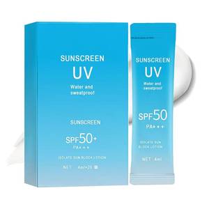 lot 6604 image: 20PCS Mini Sunscreen with Hyaluronic Acid, SPF50 PA Travel Size Sunscreen Bulk (4ml Each), Lightweight & Non-Greasy & Hydrating, Waterproof Face & Body Sunscreen for Outdoor, Vacation, Daily Use