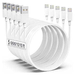 lot 6625 image: AZMOGDT Apple MFi Certified iPhone Charger 6 pack 6661010FT Long Lightning Cable Fast Charging Cord iPhone Charging Cable for iPhone 1414 ProMax131211 Pro MaxXS MAXXRXSX8Plus