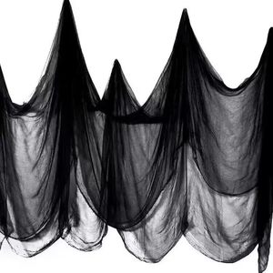 lot 6658 image: Halloween Creepy Cloth 197X85Spooky Fabric Cloth Black Cheesecloth Indoor Outdoor Decorations Hanging Scary Gauze for Haunted House Party Supplies Yard Patio Wall Doorways Windows Tree Home Outside