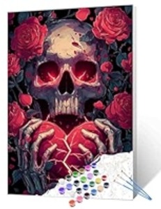 lot 6659 image: DIY Paint by Numbers for Adults Halloween Smoking Painting Acrylic Paint DIY Digital Oil Painting