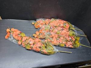 lot 6662 image: Artificial Hibiscus (Fall Orange, 4 pcs)