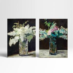 lot 7002 image: JXBYJP Vase of White Lilacs and Roses Canvas Wall Art Bathroom Bedroom Decor Vintage Flowers Home Office Decoration Rustic Floral Picture for Living Room Wall Decor Frame 12x16inch