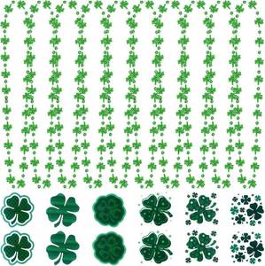 lot 7032 image: 96 Pieces St Patricks Day Accessories Include St Patricks Day Necklace Shamrock Beads Necklaces and Temporary Shamrock for Party Cosplay Costumes