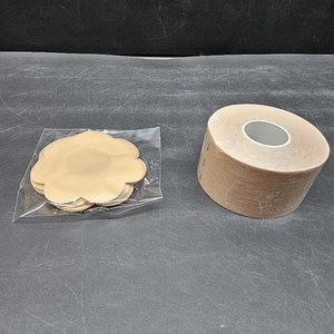 lot 7066 image: Comvyllf Breast Petals,Boob Tape with 5 Pairs Disposable Nipple Covers,Lifting Boobtape for Large Breasts Dress Sport Beige