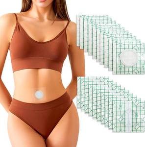 lot 7070 image: Lot of 2, 20 Pack Disposable Transparent PU Film Castor Oil Pack Wrap for Belly Button, 3.2 x 3.2 inches Water-Resistant,Self-Adhesive, Hypoallergenic,