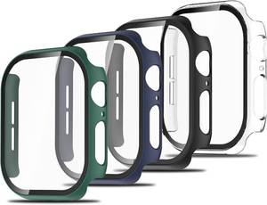 lot 7073 image: Lot of 3, Simpeak 4 Pack Slim Hard PC Case with Tempered Glass Screen Protector Compatible with Apple Watch Series 11 10 (42mm 46mm) Series 9 8 7 (41mm 45mm) Series 6 SE 5 4 (40mm 44mm) (46mm)