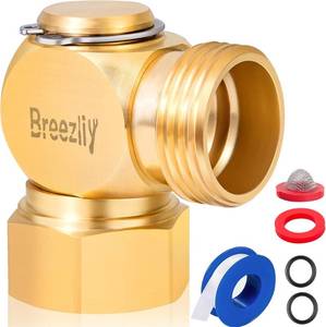 lot 7082 image: Garden Hose Swivel elbow Connector 90 Degree Solid Brass Pipe Fittings,Brass Replacement Part Swivel,Hose Kink Protector 1pc