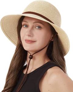 lot 7092 image: Zylioo 2XLXLLMS Womens Straw Hat,Wide Brim Sun Protection Beach Hats,UPF 50 Floppy Summer Hat for Small Heads