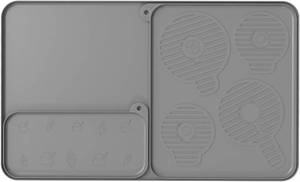 lot 7104 image: Silicone Coffee Mat 25x16 Large Coffee Bar Mat for Counter Station Accessories, Bar Mat with Detachable Dish Drying Mat - Fits Under Coffee Maker, Ice Cream Maker & Dish Rack, 3 IN 1