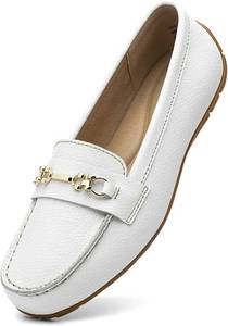 lot 7112 image: KORDAL Womens Comfortable & Lightweight Leather Loafers Slip-Ons Driving Mocs Walking Shoes Cute Business Casual Dress Shoes Work Flats for Women. Size 6