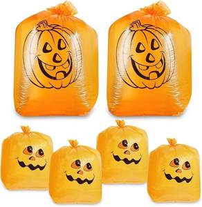 lot 7114 image: Lot of 2, Juvale Pack of 6 Pumpkin Leaf Bag Small and Medium Sized Pumpkin Trash Bags The Perfect Fall Lawn Decoration Orange