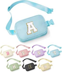 lot 7117 image: YOOLIFE Gifts for Girls Teen Girls Birthday Gifts - Personalized Gifts for Women, Gifts for Daughter Sister Friends, Blue Initial Crossbody Bag Belt Bag A