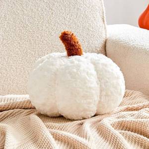 lot 7132 image: Pumpkin Pillows, Halloween Pumpkin Decoration Throw Pillow, Cute Thanksgiving Pumpkin Shaped Throw Pillows Gifts, 11 Soft White Faux Rabbit Fur for Fall Funny Decorations