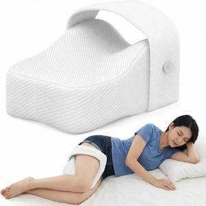 lot 272 image: SUDAHIA Knee Pillow for Side Sleeper with Adjustable Strap, Memory Foam Leg Support Cushion for Comfortable Sleep, Spine Alignment, and Relief of Sciatica, Back, Hip, Knee & Joint Pain