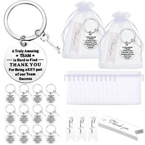 lot 284 image: Yinkin 36 Pcs Employee Appreciation Gifts Thank You Coworker Keychain Gifts with Organza Bags and Thank You Cards (White) - Retail $13
