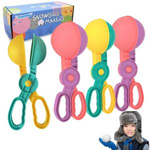 lot 289 image: SupMLC Snow Toys, Snowball Maker 4 pcs Winter Snowball Tool Kit with Handle for Snow Ball Shapes Fights Outdoor Winter Toys Snow Ball Clip for Boys Girls Toddler Adults - Retail $15
