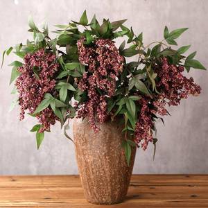 lot 292 image: Vase Not Included Zeyune 1 Pcs Artificial Dusty Plum Berry Stem 35 Inch Spring Faux Flowers Picks Branches Fake Realistic Sedum Stem Spray for Wedding Holiday Seasonal Farmhouse Mantel Harvest DIY Home Decorations