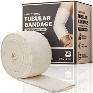 lot 295 image: EVERLIT 560D Cotton Blend Elasticated Tubular Support Bandage  Latex-Free, Extra-Thick Breathable Stockinette for Arm, Knees, Legs  Moderate to High Compression for Sensitive Skin (D  3 x 11 yd)