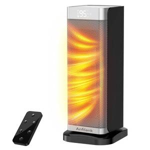 lot 298 image: Anfilank Space Heater with Room Temp Display, 1500W Fast Heating PTC Ceramic Electric Heater for Large Room, 70° Oscillation, Remote, Thermostat, 12H Timer, Quiet for Office and Bedroom - Retail $39