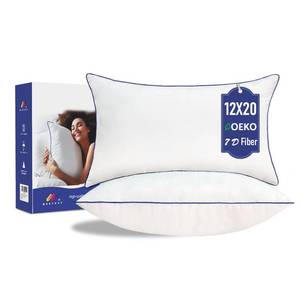 lot 299 image: Wuuyuef 12x20 Pillow Insert Set of 2 �� Firm Lumbar Pillow Inserts, Rectangular Cushion Inserts, Hypoallergenic Virgin Microfiber Filling, Machine Washable - Retail $21