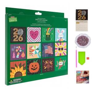 lot 307 image: CALANDER ONLY MISSING ACCESSORIES 2026 Diamond Art Wall Calendar, 12-Month DIY Diamond Painting Kit with To Do List, Christmas Home Office Decoration gift - Retail $10
