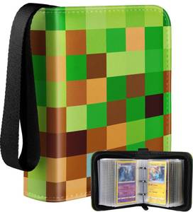 lot 321 image: Lotadilo for 1 Pocket Card Binder Mini Size for 80 Cards - Small Trading Card Collection Album Folder Lightweight Portable Green Checkered Design for Men Boys Teens Kids for Sports Cards Game Cards - Retail $15