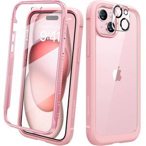 lot 326 image: Diaclara Designed for iPhone 15 Case, Full Body Rugged Case with Built-in Touch Sensitive Anti-Scratch Screen Protector, with Camera Lens Protector for iPhone 15 6.1 (Coral Pink) - Retail $14