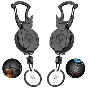 lot 327 image: ONLY ONE Pack Retractable Keychain Heavy Duty Carabiner Badge Holder with Magnetic Closure, Tactical ID Badge Reel for Men with 32�� Steel Retractable Cord, Bearing 17 OZ - Retail $7