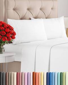 lot 335 image: King Size 4 Piece Sheet Set - Comfy Breathable & Cooling Bed Sheets Set - Hotel Luxury Bedding for Women, Men, Kids, Teens, Boys & Girls - Deep Pockets, Ultra-Soft and Wrinkle Free - Oeko-Tex - White - Retail $30