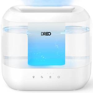lot 796 image: PRE OWNED Dreo Humidifiers for Bedroom, 4L Top Fill for Large Room, 36H Runtime, 28 dB Quiet Supersized Cool Mist Air Humidifier for Baby Nursery, Plants, Indoor, Night Light, Easy to Clean & Fill, White - Retail $34