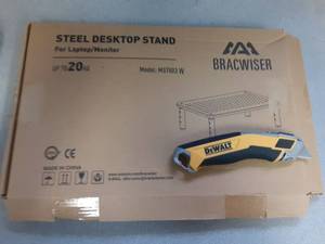 lot 798 image: Bracwiser Steel Desktop Monitor Stand NST003W - Retail $25