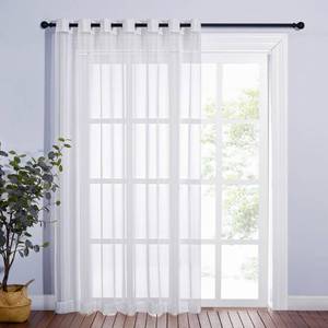 lot 803 image: NICETOWN Sheer Curtain for Sliding Glass Door 100 Wide, Grommet Voile Sheer Solid Curtain Panels with Light Filtering Window Treatment for French Door, Ivory, 84 Long, 1 Piece - Retail $15