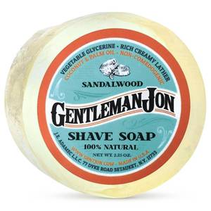 lot 813 image: Gentleman Jon Sandalwood Shaving Soap for Men - Creates the Perfect Lather - Ideal for Smooth Shaves - Moisturizes & Protects - Elevate Your Grooming with this Classic Shave Essential - 1 pc (2.25 oz) - Retail $10