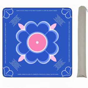 lot 814 image: Mahjong Mat for Table with Rules Anti Slip and Noise Reduction Table Cover for Mahjong, Poker, Card Games, Board Games, Dominoes, Tile Games 31.5 x 31.5 with 1 Carrying Bag (Deep Blue) - Retail $20