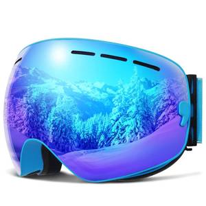lot 815 image: COPOZZ Ski Goggles, G1 OTG Snowboard Snow Goggles for Men Women Youth, Interchangeable Double Layer Anti Fog UV Protection Lens, Polarized Goggles Available (G1-Polarized Blue Lens (VLT 24.5%)) - Retail $38