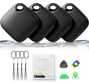 lot 819 image: Air Tracker Tags-4 Pack for Android, Bluetooth Tracker Works with Google��s Find Hub  Android Only  Replaceable Battery  Water- Resistance  Item Finder for Luggage, Wallet, Key,Suitcases - Retail $19