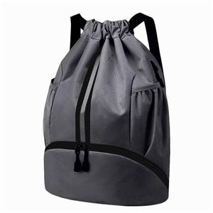 lot 842 image: Hoedia Sports Drawstring Backpack - String Swim Gym Bag with Shoes Compartment and Wet Proof Pocket for WomenMen (Dark Grey) - Retail $26