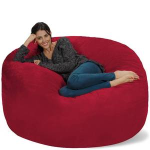 lot 854 image: Chill Sack Bean Bag Chair Cover, 5-Feet, Microsuede - Cinnabar,Filling Not Included - Retail $124