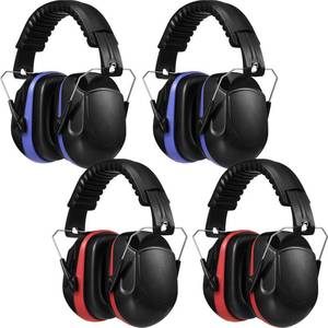 lot 855 image: Yunsailing 4 Pack Nrr 28db Safety Ear Muffs for Noise Reduction Foldable Ear Protection Earmuffs for Shooting(Red and Blue) - Retail $37
