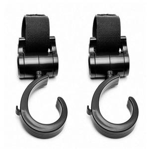 lot 861 image: Stroller Hooks for Hanging Diaper Bags Baby Stuff Organizer Groceries Purse Mommy Hook Stroller Accessories for Mom When Jogging Walking or Shopping Pack of 2-Black LLUFO - Retail $6