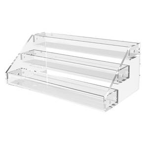 lot 883 image: AISIDERK 12 Acrylic Riser, Shelves - 3-Tier Clear Perfume Organizer,Sturdy and Stable Acrylic Organizer for Display Decorative,Skincare Organizers for Countertop, Tabletop, Collectibles, Nail Polish - Retail $10
