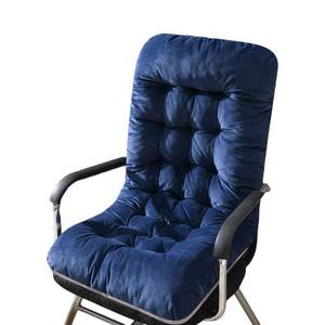 lot 891 image: GKWW Non-Slip Desk Chair Cushion Rocking Office Chair Pad with Ties Soft Seat Cushion with High Back Support for Dorm Floor Car Office Patio (Navy Blue) - Retail $19